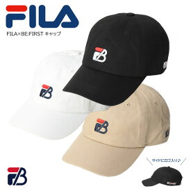 FILA フィラ FILA×BE:FIRST キャップ BE:FIRST コラボ LEO着用モデル 帽子 コラボアイテム メンズ レディース ブランド おそろい ユニセックス 男女兼用 限定 ビーファースト SOTA SHUNTO MANATO RYUHEI JUNON RYOKI LEO ノベルティ ファングッズ 公式 ロゴ ブランド