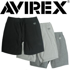 AVIREX アヴィレックス アビレックス DAILY ハーフパンツ リブ編み メンズ ロゴ プリント パンツ ボトムス 半ズボン シンプル かっこいい 使いやすい 合わせやすい ラフ 楽ちん デイリー ストレッチ プレゼント ギフト おくりもの ラッピング