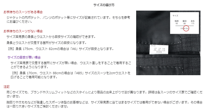 クリーニング済みイタリア生地スーツ③REDA採寸サイズ記載