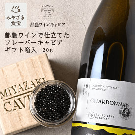 【父の日ギフト対応】都農ワインキャビア 20g (桐箱入) フレーバーキャビア 都農ワイナリー 牧内アンウッディド シャルドネ 宮崎 都農 椎葉 九州 国産 キャビア フレッシュキャビア 宮崎キャビア キャビア王国 おつまみ 30代 40代 50代 60代