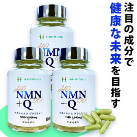 NMN +Q * 3個 サプリ 266mg×180カプセル サプリメント 日本製 国産 ケルセチン ニコチンアミドモノヌクレオチド エイジングケア 本物研究所 送料無料
