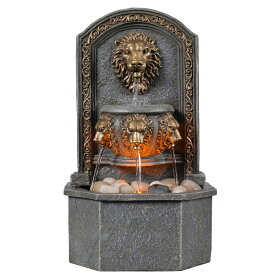 卓上 噴水 滝のオブジェ テーブルトップファウンテン インテリア噴水 GOSSI 10.3 Inches Tall Tabletop Fountain Classic Lion Head Polyresin Indoor Zen Waterfall Fountain w/ Cobblestone Soothing Sounds for Office and Home Decor 【並行輸入品】