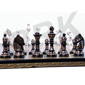 チェスセット Brass Chess Set For Adults Large Chess Sets and Board Chess Game Pieces Collectible Chess Board Hand Carved Game Boards 12"x12" 【並行輸入品】