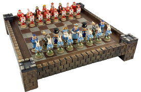 チェスセット HPL Alice in Wonderland Fantasy Chess Set with 17 1/2" Castle / Fortress Board 【並行輸入品】