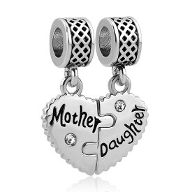 チャーム ブレスレット バングル用 CharmSStory チャームズストーリー CharmSStory Heart Love Mom Mother Daughter Son Charm Dangle Beads Charms for Bracelets / Mother Daughter 02 【並行輸入品】
