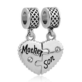 チャーム ブレスレット バングル用 CharmSStory チャームズストーリー CharmSStory Heart Love Mom Mother Daughter Son Charm Dangle Beads Charms for Bracelets / Mother Son 【並行輸入品】