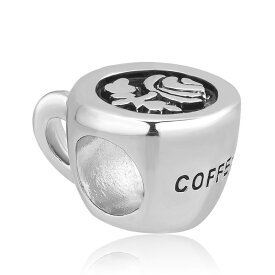 チャーム ブレスレット バングル用 CharmSStory チャームズストーリー CharmSStory Coffee Cup Latte Art Coffee Rose Cafe Charm Beads Charms for Bracelets 【並行輸入品】