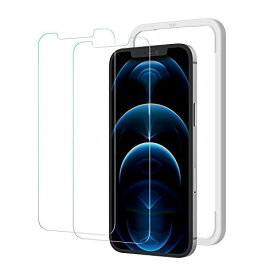 2枚セット NIMASO ガラスフィルム iPhone 12 pro max 用 強化ガラス 液晶保護フィルム ガイド枠付き