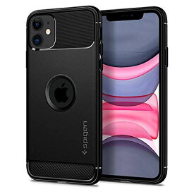 【Spigen】 iPhone 11 ケース 6.1インチ 対応 TPU 米軍MIL規格取得 耐衝撃 衝撃吸収 傷防止 ソフトケース カバー カメラ保護 Qi充電 ワイヤレス充電 アイフォン11ケース シュピゲン ラギッド・アーマー 076CS27183 (マット・ブラック)