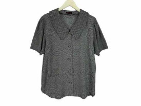 詩仙堂/シセンドウ ヒトシタムラ ちりめん 半袖シャツ 日本製 総柄 くるみボタン レディース ブラック/ホワイト【中古】