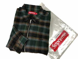 SUPREME / シュプリーム shadow plaid flannel zip up shirt メンズ サイズ : XL ブラウン/グリーン【中古】