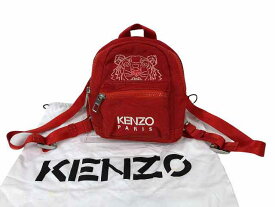 KENZO / ケンゾー ミニバックパック ミニリュック タイガー 刺繍 ユニセックス レッド【中古】