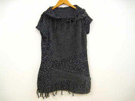 t.b マツオインターナショナル マツオインターナショナル ツイード柄フリンジデザインベスト レディース サイズ : 40 グレー【中古】