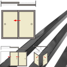 襖枠 ふすまわく 襖縁 ふすまぶち カシュー漆仕上げ 2枚引き・両開き　高さ1950mmセット　襖二枚分8本組 【受注生産商品】【返品不可】 国内の自社工場で作られたハイグレードな商品です