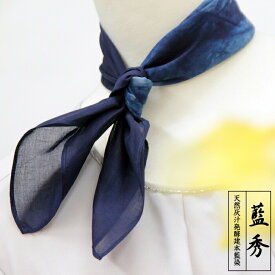 本藍染絞りハンカチ ハンカチ 45×45 45cm レディース 婦人 日本製 国産 ジャパンブルー 藍染 本藍染 天然灰汁発酵建 伝統工芸 阿波藍 藍秀 贈答品 プレゼント ギフト 母の日 父の日 綿 メンズ 紳士 退職 ギフト対応無料