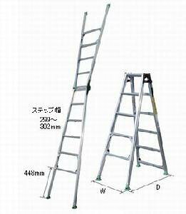 ナカオ NAKAO 四脚調節式脚異長はしご兼用脚立 ピッチ DWシリーズ 階段用 DW-150