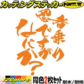 バイク ステッカー 忍者 乗りですがなにか？ (2枚1セット) カッティングステッカー 全12色(120mmX95mm) スクリーン ツール ボックス ヘルメット おもしろ 漢 ninja ニンジャ 防水 アウトドア 耐水 ユニーク 転写 シール