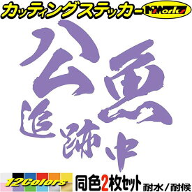 釣り ステッカー 公魚 追跡中 ( ワカサギ 釣り ) (2枚1セット) カッティングステッカー 全12色(95mmX95mm) 文字 車 バイク 釣り好き フィッシング クーラーボックス おもしろ 面白 公魚 デカール 転写 防水 耐水 ユニーク アウトドア