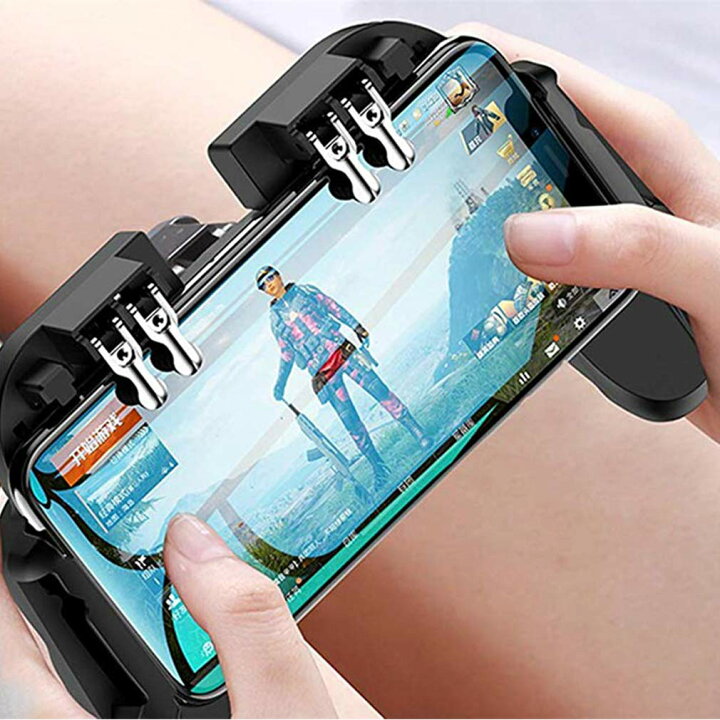 楽天市場 荒野行動 Pubg コントローラー 冷却ファン付き ゲームパット スマホゲームハンドル サイズ調節可能 連続射撃 操作簡単 Iphone Android対応 どしろショップ