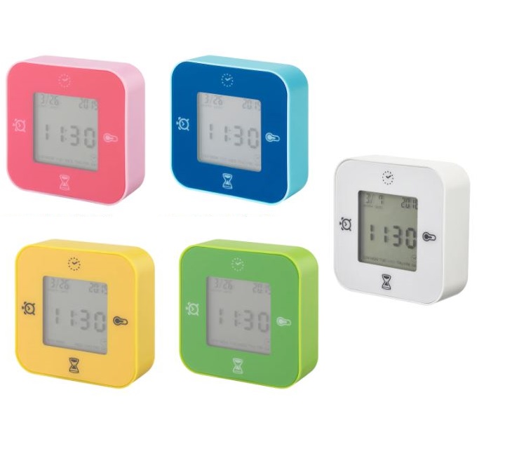 置時計 送料無料カード決済可能 アラーム 温度計 砂時計 タイマー 現品 4つの機能 時計 イケア ikea KLOCKIS