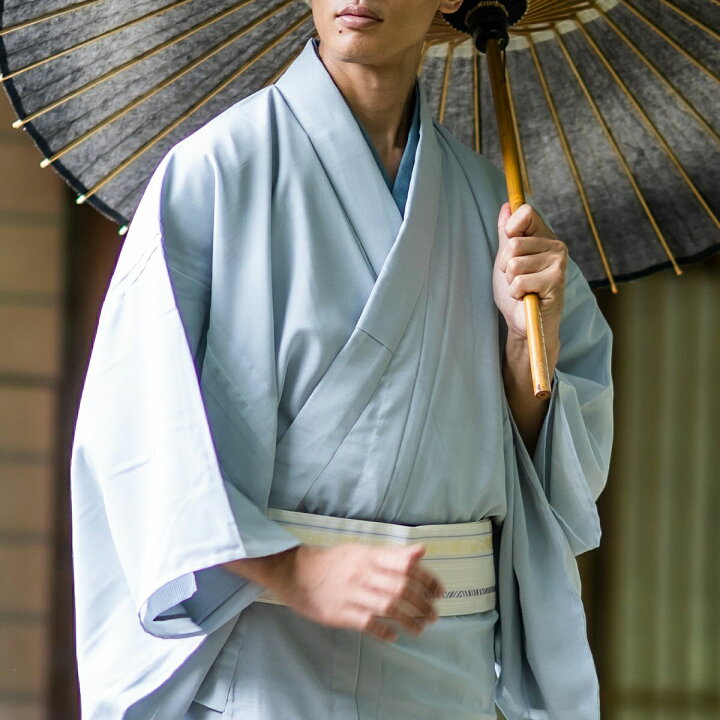 楽天市場】着物 メンズ 洗える着物 男性着物紗 無地 単衣 着物 : 男 
