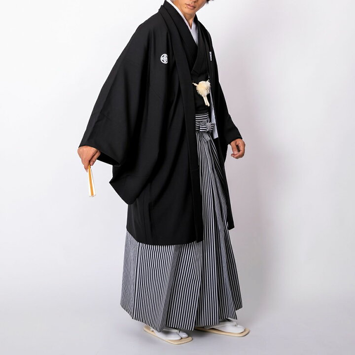 楽天市場】男着物 黒紋付羽織袴 11点 フルセット : 男着物の加藤商店