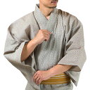 男着物 メンズ浴衣 しじら綿麻 オフホワイト 浴衣単品