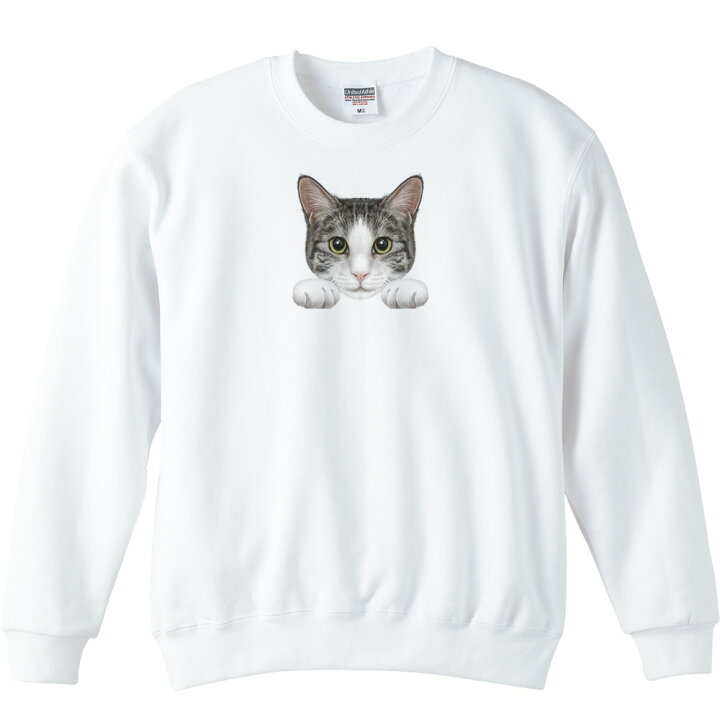 楽天市場 猫の顔 サバ白 トレーナー Myds 楽天市場店