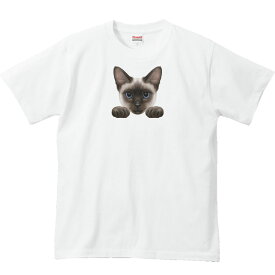 猫の顔・シールポイント（シャム猫）／半袖Tシャツ
