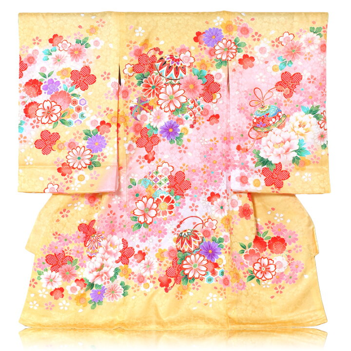楽天市場 女の子黄色手毬桜刺繍 レンタル お宮参り レンタル着物 お宮参り着物 女児 祝い着 女 のしめ 産着 初着 宮参り 赤ちゃん ベビー送料無料 Ab 名古屋貸衣装