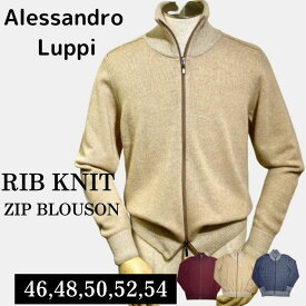 アレッサンドロ ルッピ Alessandro Luppi ニット メンズ 秋冬 オシャレ カジュアル ビジネス キレカジ トラッド リブニット カシミアメリノウール ブルー ベージュ ボルドー サイズ46,48,50,52,54