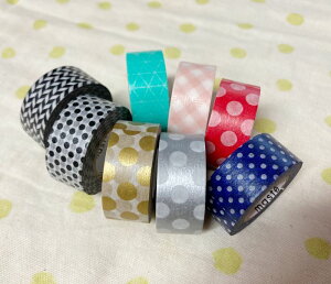 Mark's マークス 和紙 マスキングテープ/マステ ゴールド&シルバーを含む8色セット(8個)金・銀の水玉柄含むど(テープ幅15mm×7m巻)直径3.5cm 便利な小さ目巻き!(メール便希望の場合はパ