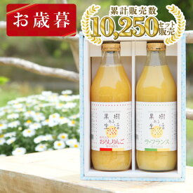 1000ml果物ジュース2本セットB(りんご＆ラ・フランス)【お歳暮】果汁100％ ジュース ギフト 詰め合わせ プレゼント 贈り物 誕生日 結婚内祝い 出産内祝い 引越し祝い お返し お取り寄せ 法事 プチギフト 健康 送料無料 のし 熨斗名入れ対応可 なかひら農場 製造直販