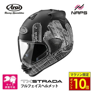 �_16�����|�C���g10�{�^Arai �A���C �w�����b�g TX-STRADA ROARS �t���t�F�C�X�w�����b�g ���A�[�Y �T�C�Y XS S M L XL TX�X�g���[�_ �o�C�N ���������� �����\ ���i�� SNELL �X�l�� JIS A.C.E.�F��V���b�v 