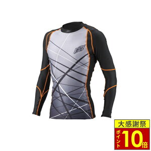 �_26�����|�C���g10�{�^HYOD �q���E�h�E HRU001SP BOOST UNDER SHIRTS [SPLASH] �A���_�[�V���c �u���b�N/�I�����W