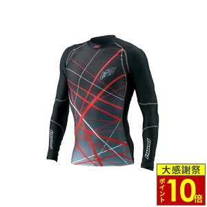 �_26�����|�C���g10�{�^HYOD �q���E�h�E HRU001SP BOOST UNDER SHIRTS [SPLASH] �A���_�[�V���c ���b�h/�u���b�N