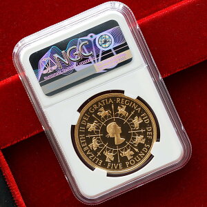 “記憶に残る美” 1993年 最高鑑定 イギリス 5ポンド金貨 PF70UCAM 戴冠40周年記念 エリザベス2世 英国 1オンス コイン 黄金 資産 純金22k