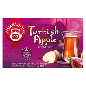 ポンパドール ターキッシュアップル 20ティーバッグ POMPADOUR 日本緑茶センター TEEKANNE 定形外郵便なら 送料1個390円、2個450円可　caffeine-free ノンカフェイン カフェインフリー デカフェ