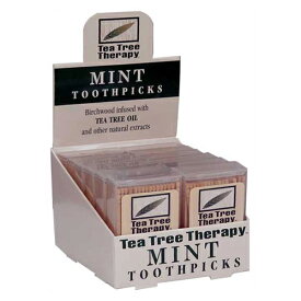 爪楊枝 つまようじ ミント 香りつき 約100本入り 12個セット TEA TREE THERAPY 正規輸入 ティーツリーセラピー