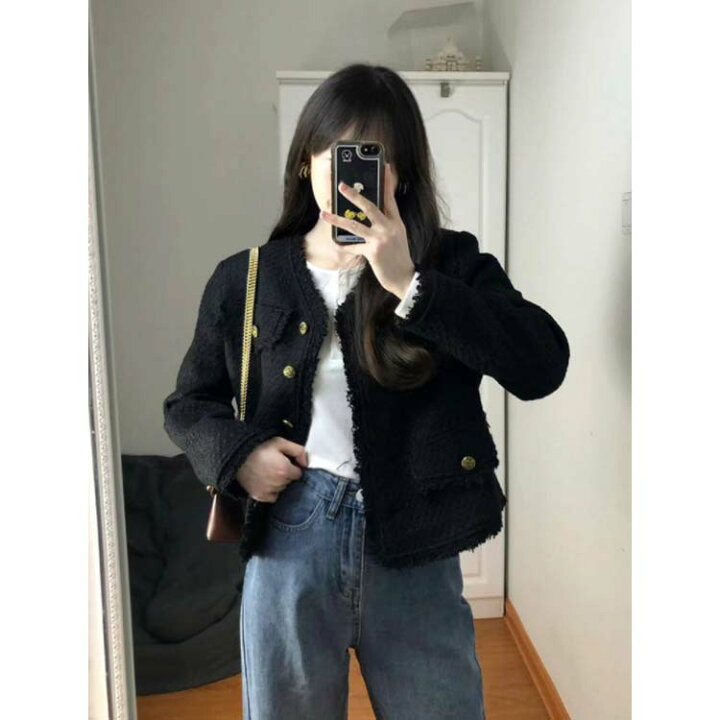 楽天市場】ツイード ジャケット ノーカラー レディース ツイード 