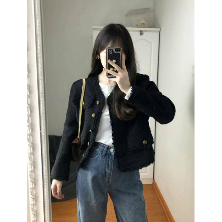楽天市場】ツイード ジャケット ノーカラー レディース ツイード 