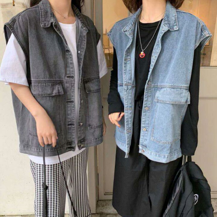 楽天市場】デニム ベスト ジレ ミリタリー デニムベスト レディース 