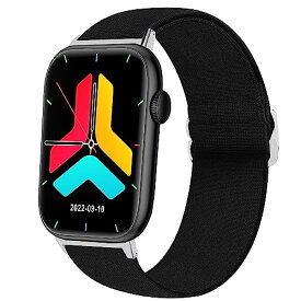 Lamshaw for Newluck バンド, ナイロン製弾性バンド スポーツバンド 交換ベルト 柔らかく快適で通気性 長さ調節ナイロンループ換えバンド 対応 Vikisda Qx7 1.85インチ大画面スマートウォッチ/ Seefox Qx7