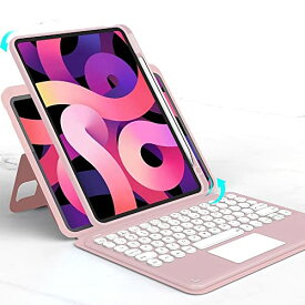 磁気吸着 iPad 第10世代 2022 キーボード ケース 縦置き タッチパッド付き 丸型キー 背面カバー 取り外し可能 Apple Pencil 収納 iPad 10 Bluetooth キーボード 分離式 マグネット カバー (iPad 第10世