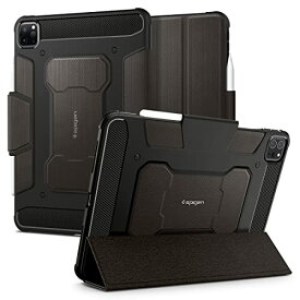 Spigen iPad Pro 11インチ ケース (2022 2021 2020 2018)用 第4/3/2/1/世代対応 カバー 三つ折り スタンド Apple Pencil対応 耐衝撃 米軍MIL規格 落下 衝撃 吸収 ラギッド アーマープロ A