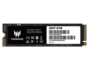 Acer (GCT[) Predator GM7-2TB NVMe1.4 Q[~OSSD - M.2 2280 PCIe Gen4 x 4 3D TLC NAND DRAMLbVȂ ő7200MB/b ܔNۏ K㗝Xi