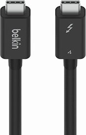 Belkin USB-Cケーブル Thunderbolt 4/USB4 100W 40Gbps高速データ転送 8K対応 M1 MacBook/iPad Pro/iMac/EVO Windows対応 インテル認証 USB-IF認証 1m ブラック INZ