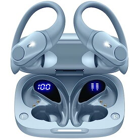 耳掛け式イヤホン Bluetooth 5.3 ワイヤレス ブルートゥース 最大40時間再生 13mmドライバー Hi-Fi音質 AAC対応 LEDディスプレイ表示 多機能物理ボタン 誤操作なし 落ちない 快適装着感 ランニング IPX7防水 スポーツ