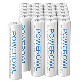 Powerowl単4形充電式ニッケル水素電池24個セット 大容量 自然放電抑制 環境保護 電池収納 1000mAh、約1200回循環使用可能