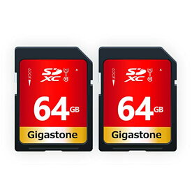 Gigastone 64GB SDカード 2枚セット UHS-I U1 Class 10 SDXC メモリーカード 高速 フルHD ビデオ デジタルカメラ SD card Full HD ミニケース2個付き